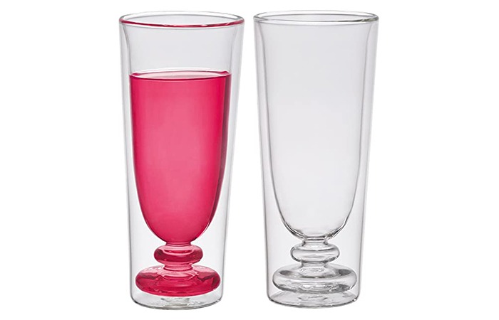 Double Walled Cocktail Glasses - Set of 2 - Flute